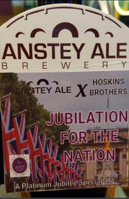 Jubilation For The Nation 4.7%, Anstey Ale Brewery, England