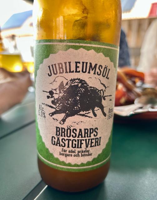 Jubileumsöl, Brösarps Gästgifveri 5.0%, Klackabackens Bryggeri, Sweden