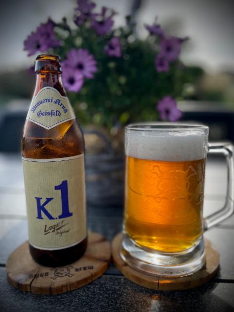 K. 1 Lager 4.6%, Brauerei Krug Geosfeld, Germany