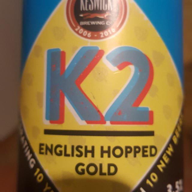K2 English Hopped Gold 3.5%, Keswick Brewing, England