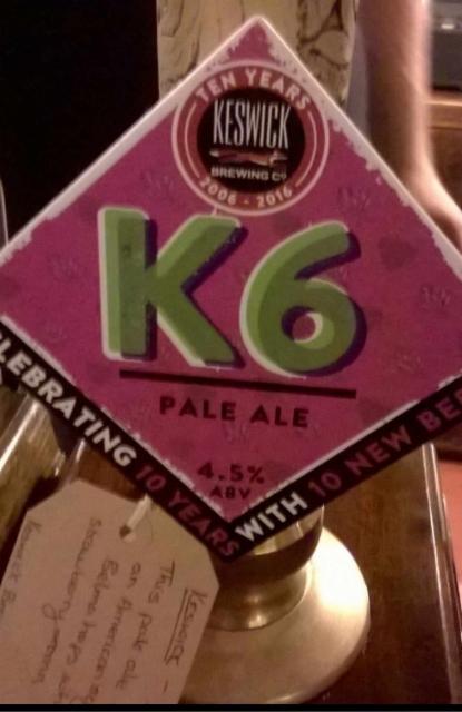 K6 Pale Ale 4.5%, Keswick Brewing, England