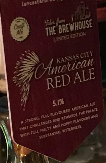 Tales From The Brewhouse Kansas City American Red Ale 5.1%, Lancaster Brewery Ltd, England