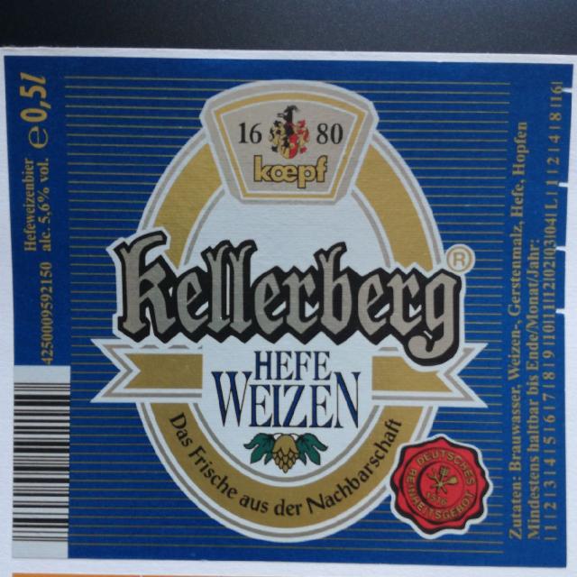 Kellerberg Hefe Weizen 5.6%, Brauerei Koepf, Aalen, Germany