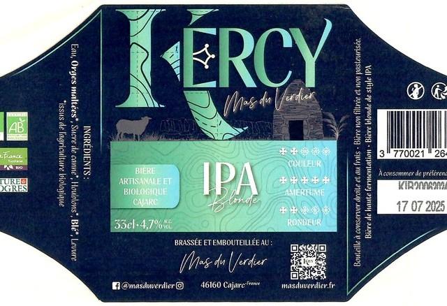 Kercy IPA 4.7%, KOS - Mas Du Verdier, France