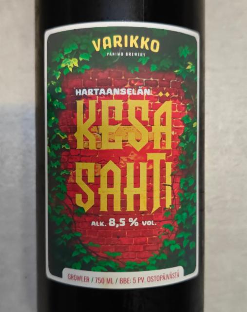 Kesäsahti 8.5%, Varikko Panimo, Finland