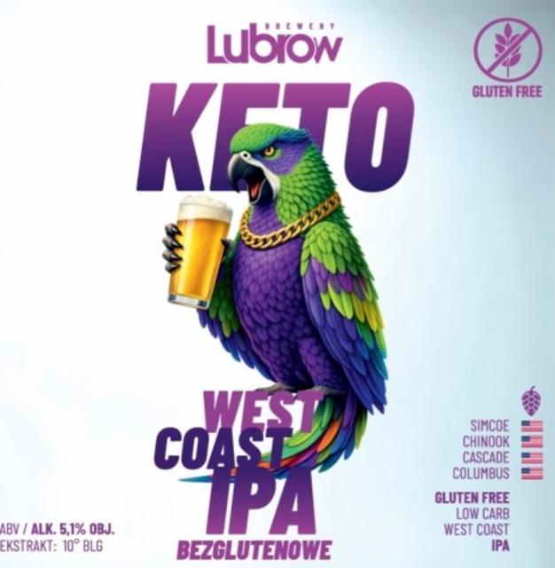 Keto West Coast IPA 5.1%, Lubrow, Poland
