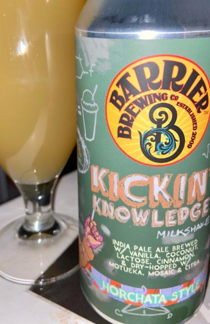 Kickin' Knowledge: Horchata Style 7.0%, Barrier Brewing Company, United States