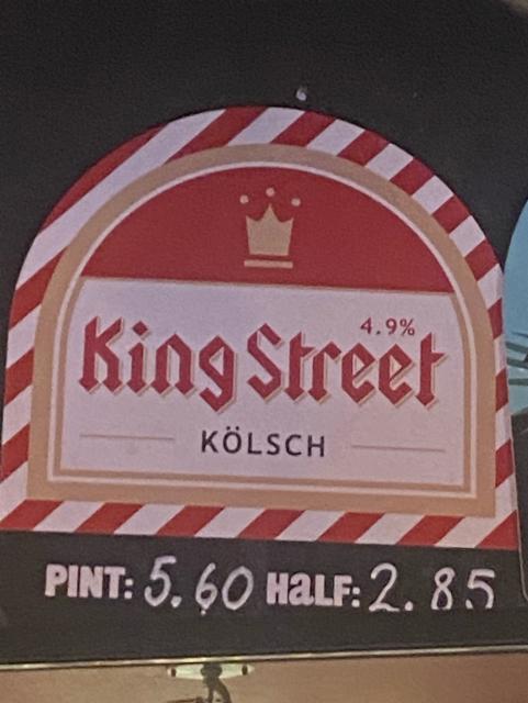 King Street Kolsch 4.9%, King Street Brew House, England