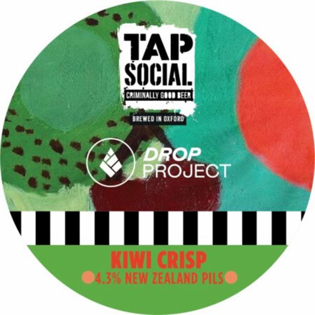 Kiwi crisp New Zealand pils 4.3%, Tap Social Movement, England