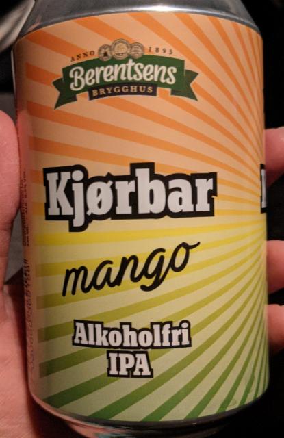 Kjørbar Mango alkoholfri IPA 0.5%, Berentsens Brygghus, Norway