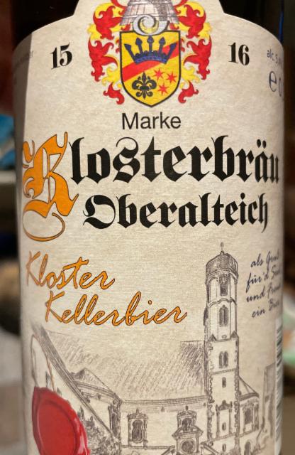 Klosterbräu Oberalteich Kloster Kellerbier 5.4%, Private Landbrauerei Scheuerer, Germany