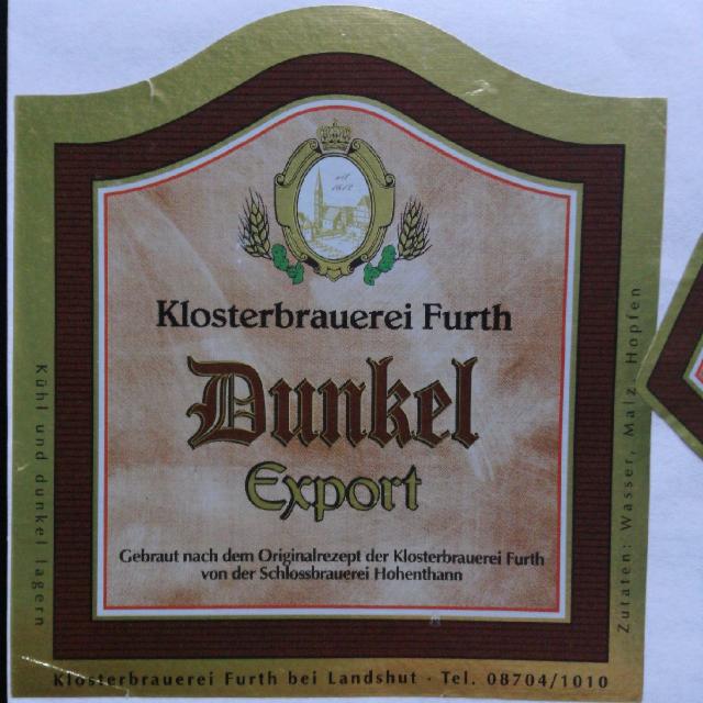 Dunkel Export 5.3%, Klosterbrauerei Furth, Germany