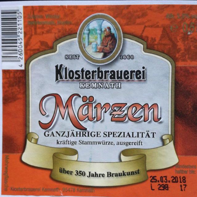 Klosterbrauerei Kemnath Märzen, Klosterbrauerei Kemnath
