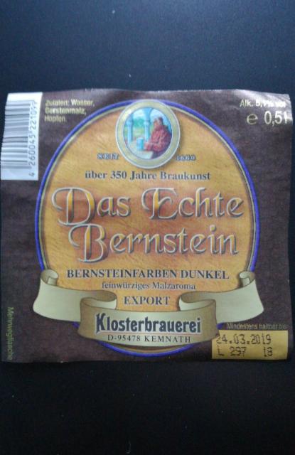 Klosterbrauerei Kemnath bernstein, Klosterbrauerei Kemnath