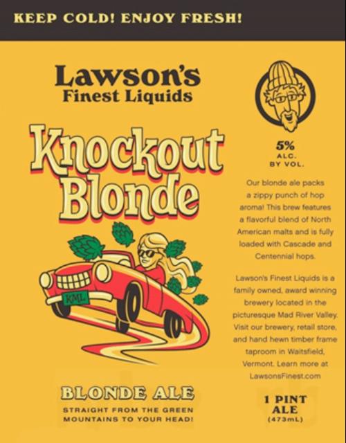 Knockout Blonde 5.0%, Lawson's Finest Liquids, United States