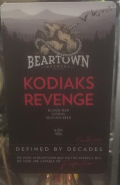 Kodiaks Revenge 4.0%, Beartown Brewery, England