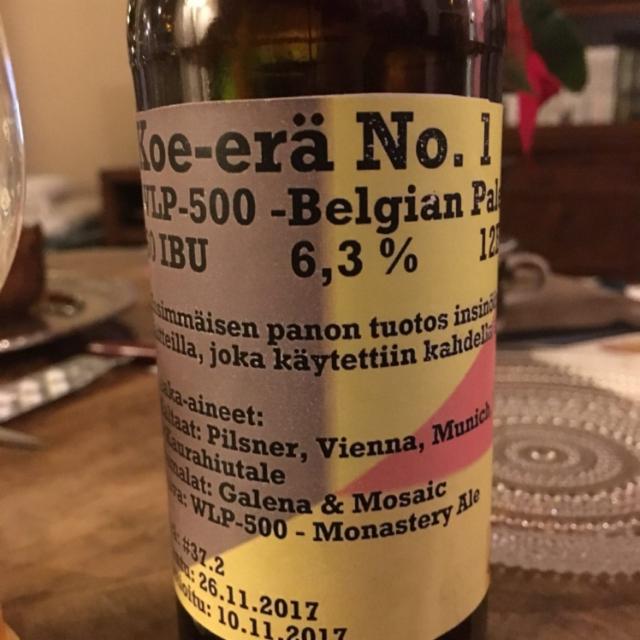 Koe-erä No. 1: WLP-500 6.4%, Tampereen Insinööripanimo, Finland