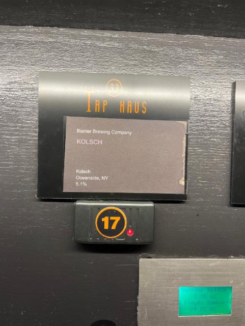 Koelsch 5.1%, Barrier Brewing Company, United States