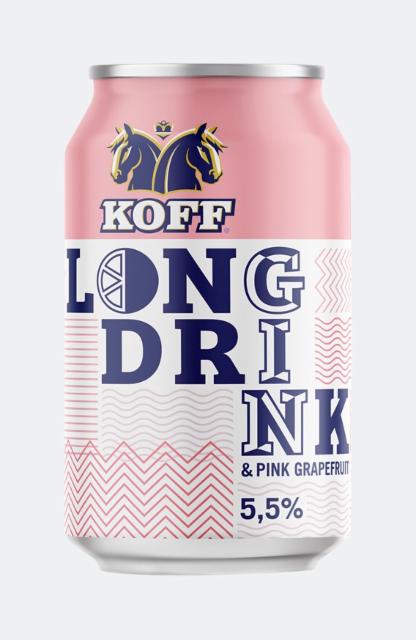 KOFF Long Drink Gin & Pink Grapefruit 5.5%, Sinebrychoff (Carlsberg Group), Finland