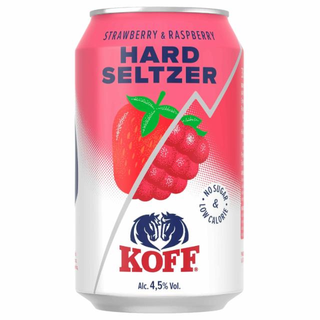 Koff Strawberry & Raspberry Hard seltzer, Sinebrychoff (Carlsberg Group)