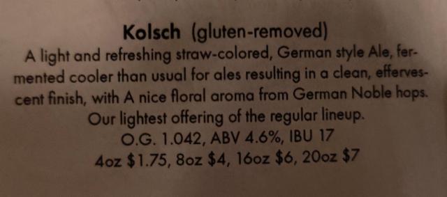 kolsch, Second Street Brewery
