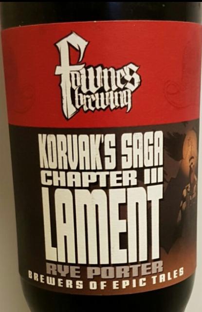 Korvak's Saga Chapter III - Lament 7.6%, Fownes Brewing Company, England