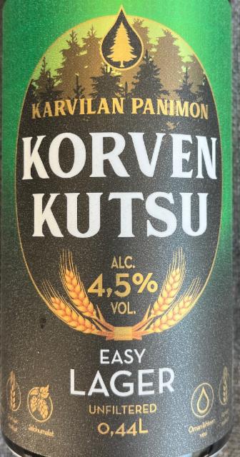 Korven Kutsu Easy Lager 4.5%, Karvilan Panimo, Finland