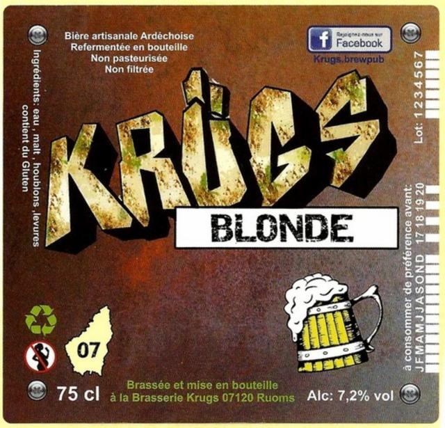 Krügs Blonde 7.2%, Krügs Brewpub, France