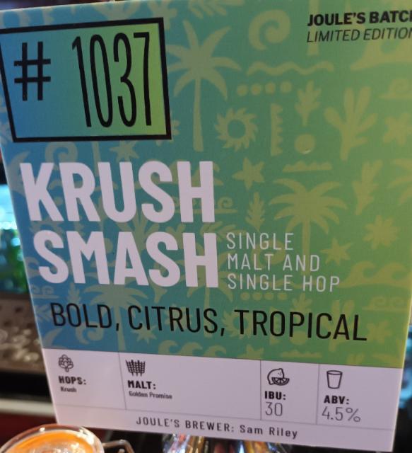 krush smash, Joule's Brewery
