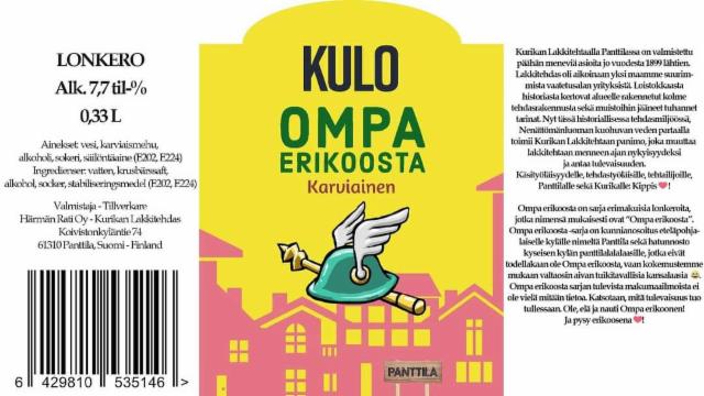 Kulo Ompa Erikoosta Karviainen 7.7%, Kurikan Lakkitehdas (Härmän Rati), Finland