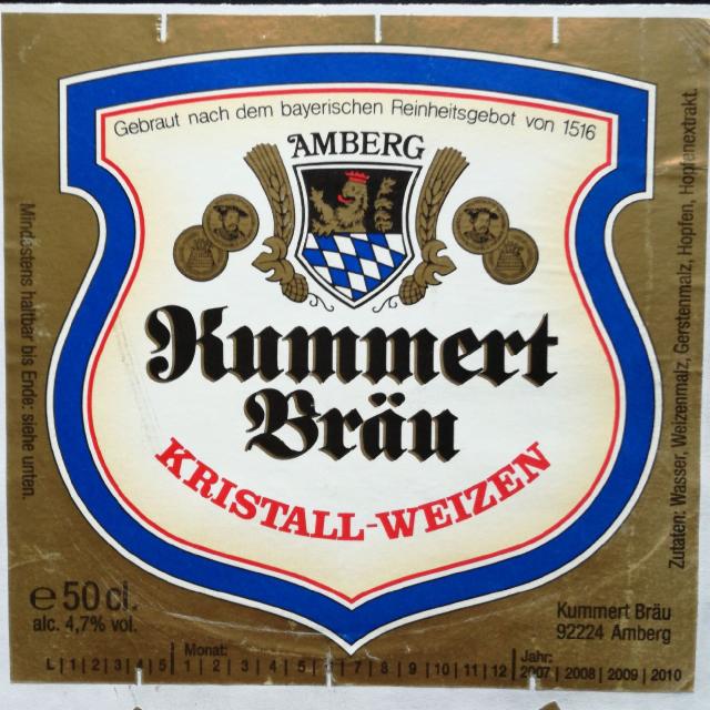 Kristall-Weizen 4.7%, Brauerei Kummert, Germany