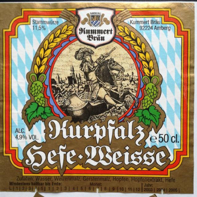 Kurpfalz Hefe-Weisse 4.9%, Brauerei Kummert, Germany