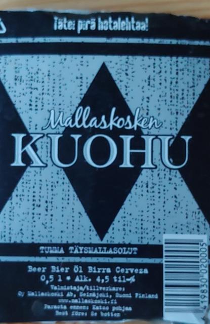 Kuohu Tumma 4.7%, Mallaskosken Panimo, Finland