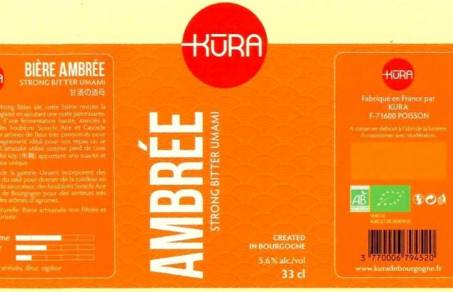 Ambrée Strong Bitter 5.6%, Kura De Bourgogne, France