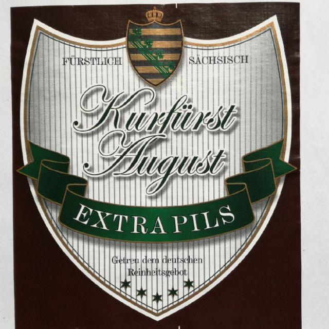 Kurfürst August Extra Pils, Gebraut und abgefüllt für Bf Getränke Flath GmbH Wolkenstein