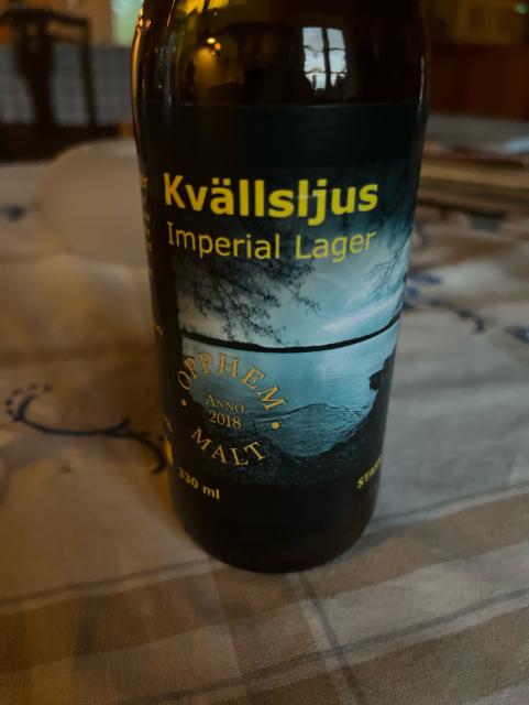 Kvällsljus 5.8%, Opphem Malt, Sweden