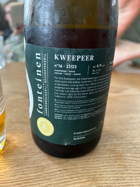Kweepeer 22/23 6.9%, Brouwerij 3 Fonteinen, Belgium