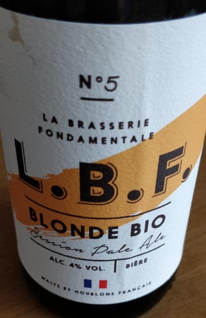 N°5 Blonde Bio 4.0%, L.B.F. La Brasserie Fondamentale, France