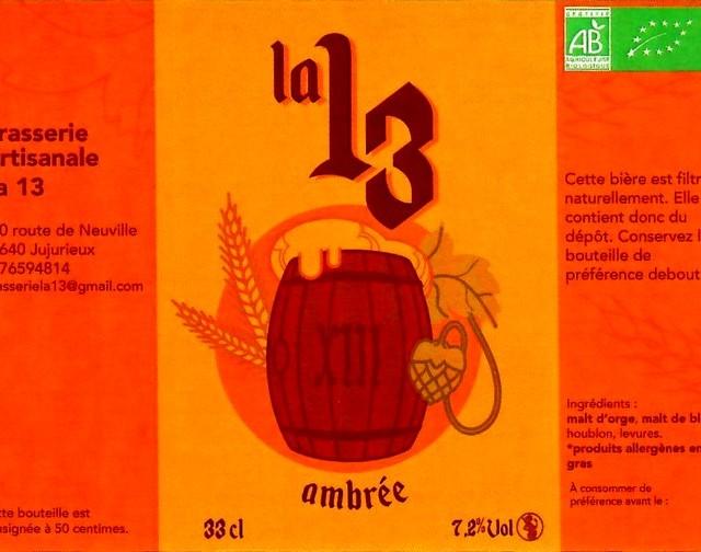 La 13 Ambrée 6.7%, Brasserie La 13, France