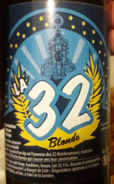 La 32 Blonde 5.0%, Brasserie La Rouget De Lisle, France