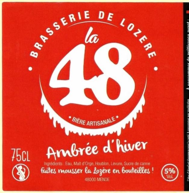 La 48 Ambrée d'Hiver 5.0%, Brasserie De Lozère (La 48), France