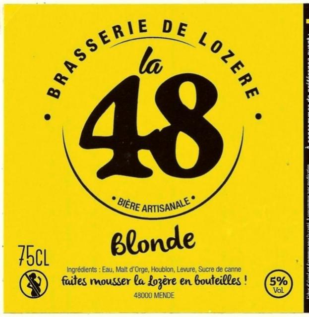 La 48 Blonde 5.0%, Brasserie De Lozère (La 48), France