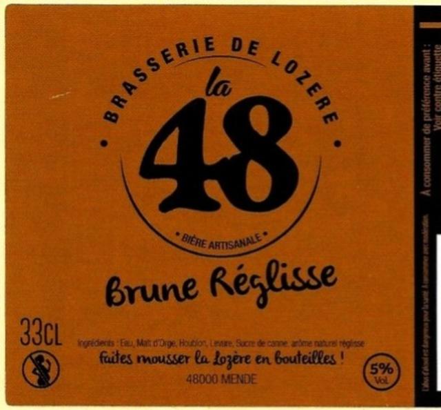 La 48 Brune Réglisse 5.0%, Brasserie De Lozère (La 48), France
