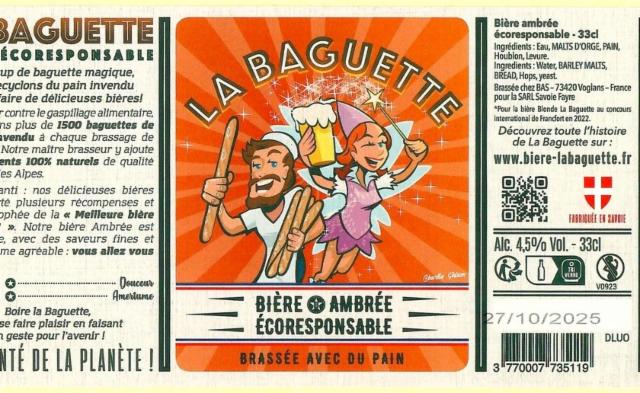La Baguette Ambrée 4.5%, BAS - Brasserie Artisanale De Sabaudia, France