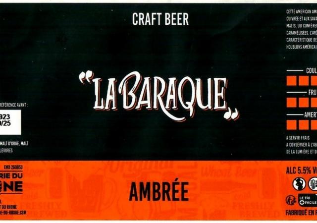 La Baraque Ambrée 5.5%, Brasserie Du Rhône, France