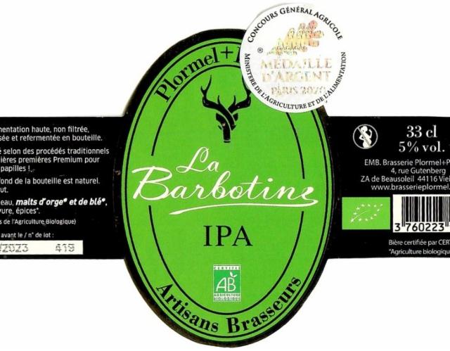 La Barbotine IPA, Brasserie Plormel (Ermin, La Barbotine)