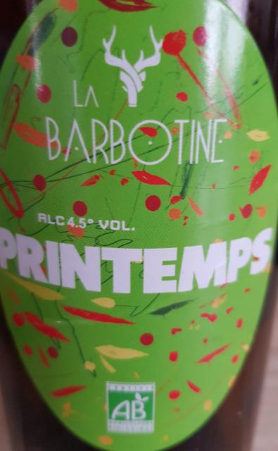 La Barbotine Printemps 4.5%, Brasserie Plormel (Ermin, La Barbotine), France