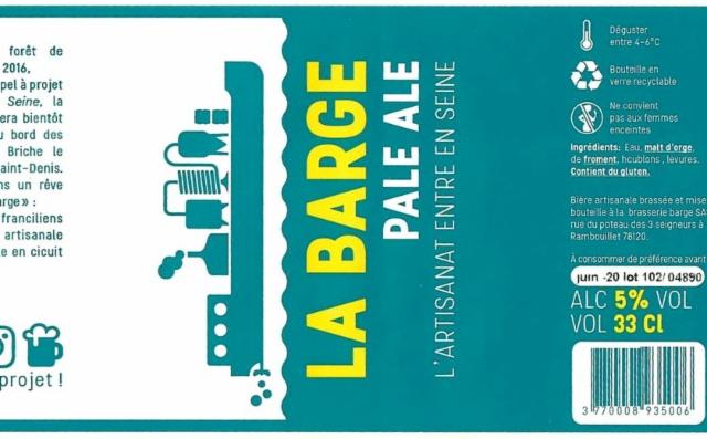 La Barge Pale Ale 4.5%, Brasserie La Barge, France
