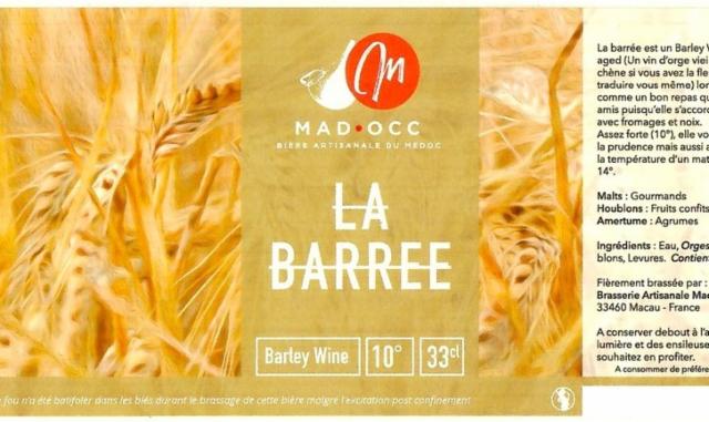 La Barrée 10.0%, Brasserie Artisanale Mad Occ', France