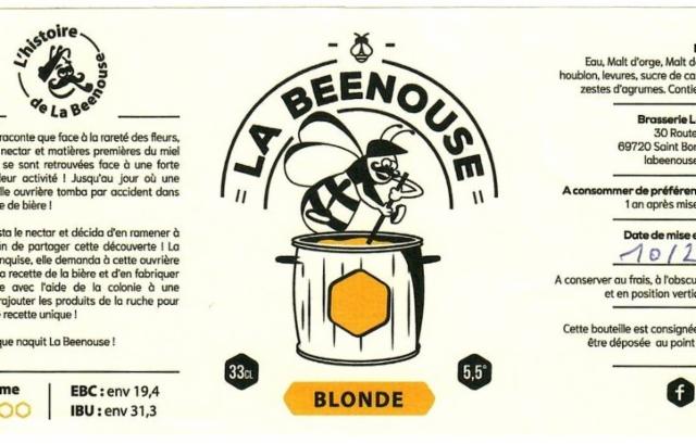 La Beenouse Blonde 5.5%, Brasserie La Beenouse, France